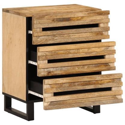 Table de chevet 50x34x62 cm bois de manguier massif brut