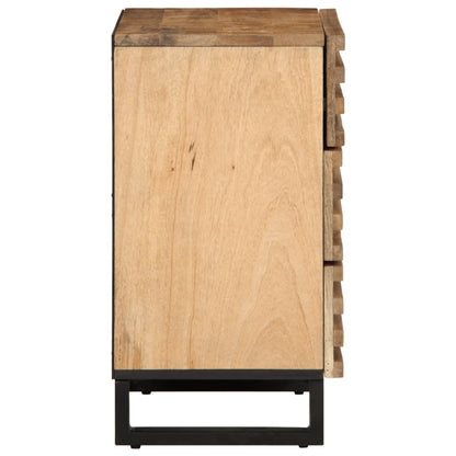 Table de chevet 50x34x62 cm bois de manguier massif brut