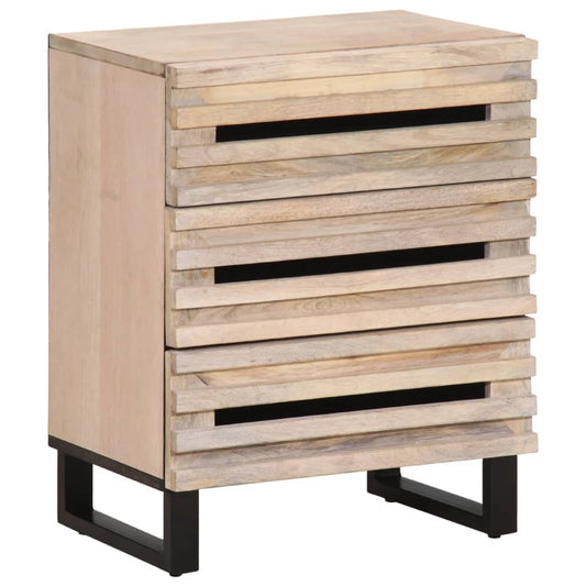 Table de chevet 50x34x62 cm bois de manguier solide