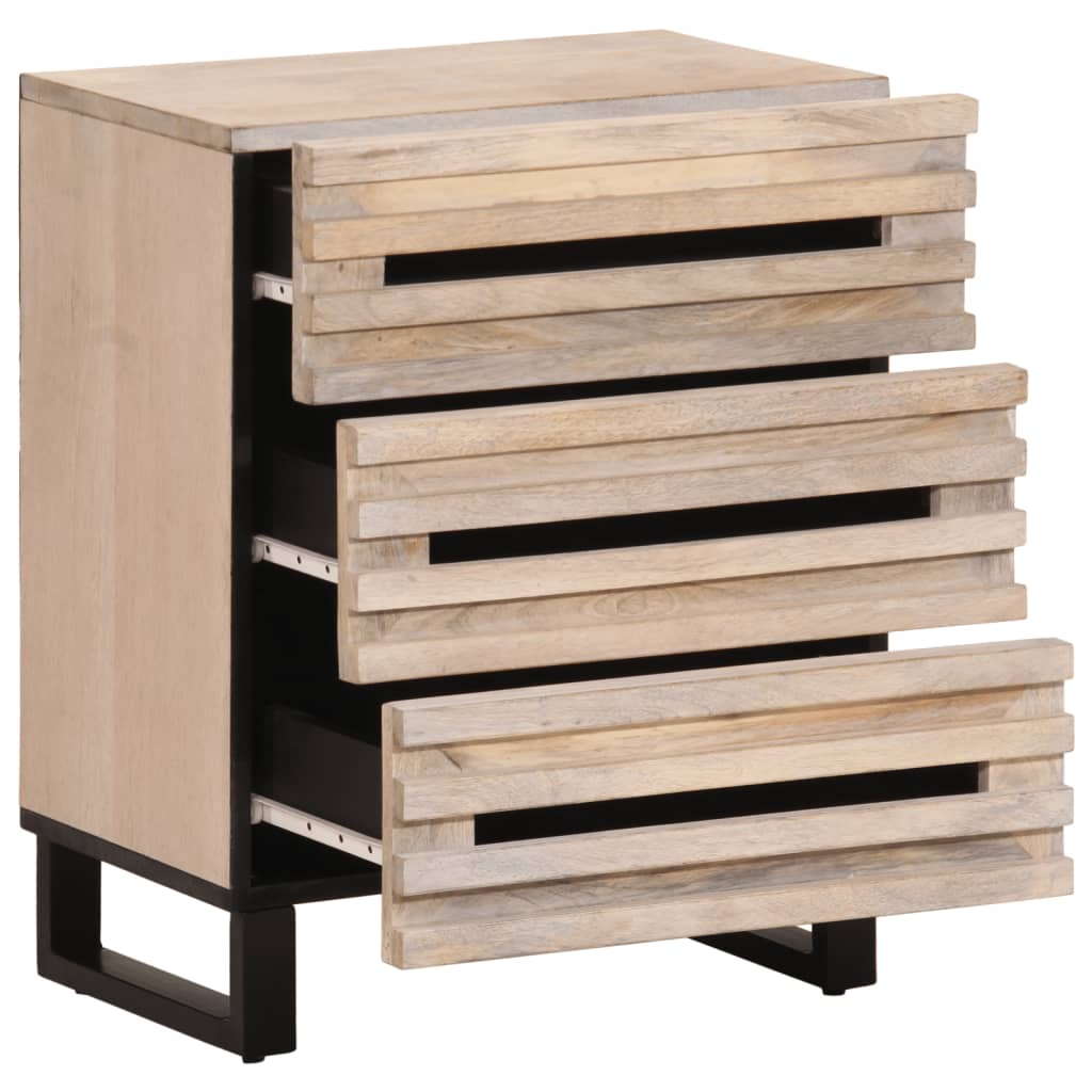 Table de chevet 50x34x62 cm bois de manguier solide