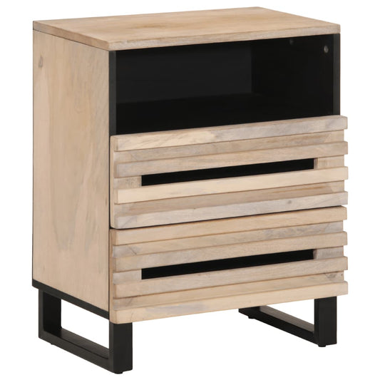 Table de chevet 50x34x62 cm bois de manguier massif brut