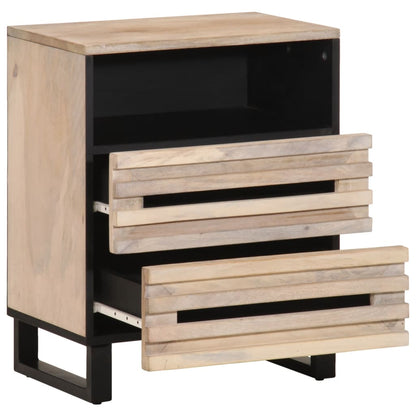 Table de chevet 50x34x62 cm bois de manguier massif brut