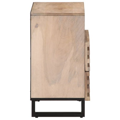 Table de chevet 50x34x62 cm bois de manguier massif brut