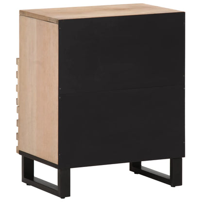 Table de chevet 50x34x62 cm bois de manguier massif brut