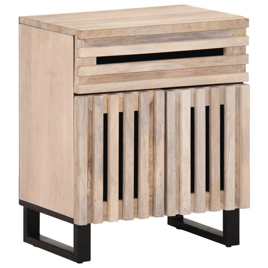 Table de chevet 50x34x60 cm bois de manguier massif brut