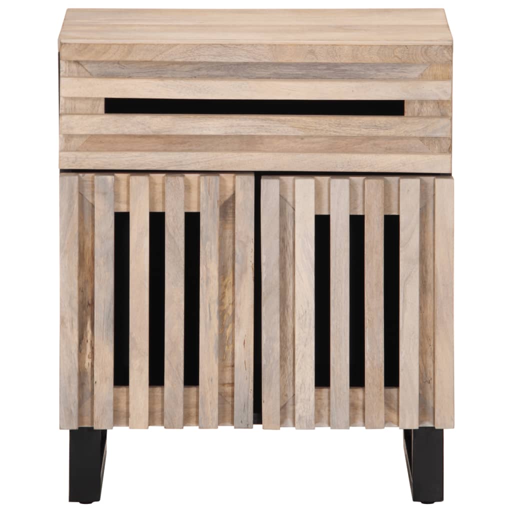 Table de chevet 50x34x60 cm bois de manguier massif brut