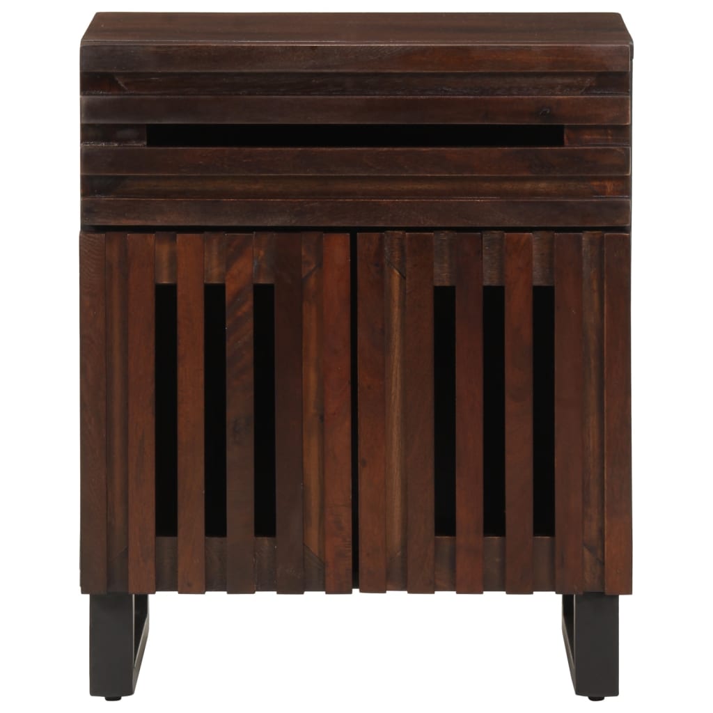 Table de chevet marron 50x34x60 cm bois manguier solide