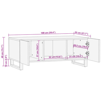 Table basse marron 100x55x40 cm bois de manguier massif