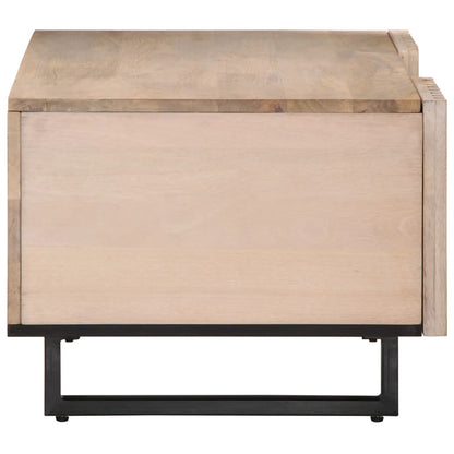 Table basse blanc 100x55x40 cm bois de manguier massif