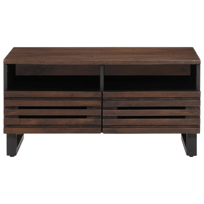 Table basse marron 80x55x40 cm bois de massif manguier