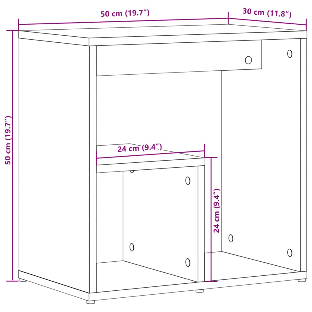 Tables d'appoint 2 pcs blanc 50x30x50 cm bois d’ingénierie