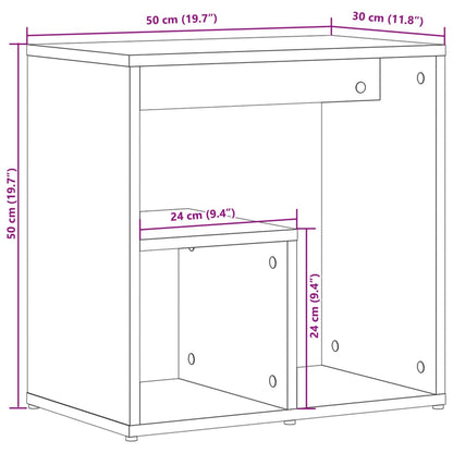 Tables d'appoint 2 pcs blanc 50x30x50 cm bois d’ingénierie