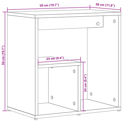 Tables d'appoint 2 pcs noir 50x30x50 cm bois d’ingénierie