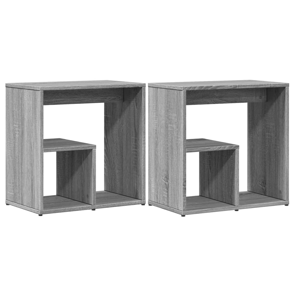 Tables d'appoint 2 pcs sonoma gris 50x30x50cm bois d'ingénierie