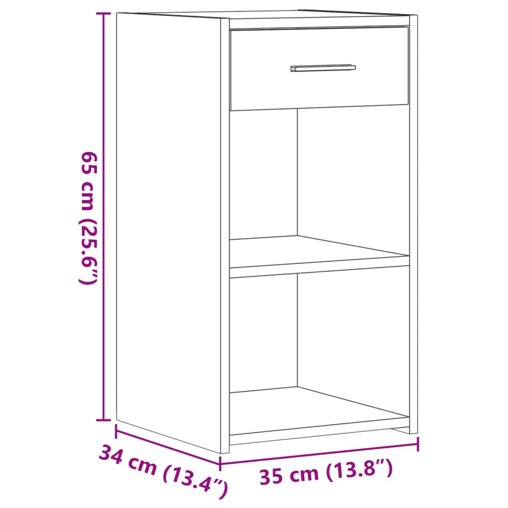 Tables de chevet 2 pcs noir 35x34x65 cm bois d’ingénierie