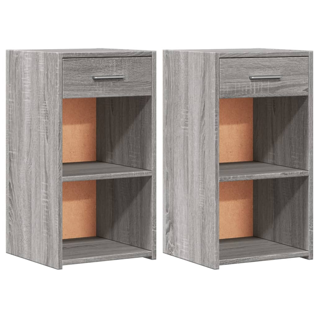 Tables de chevet 2 pcs sonoma gris 35x34x65cm bois d'ingénierie