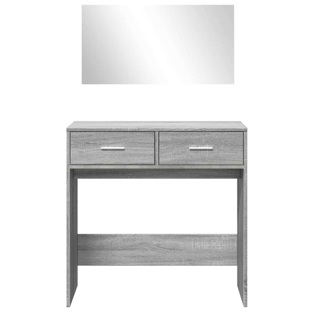 Coiffeuse avec miroir sonoma gris 80x39x80 cm