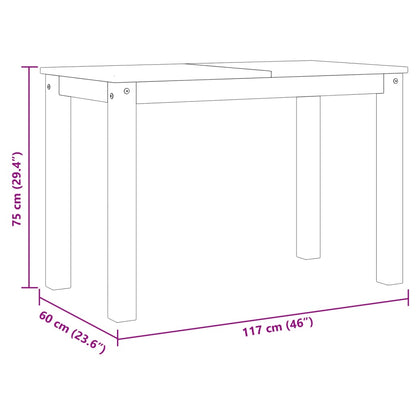 Table à manger Panama 117x60x75 cm bois massif de pin