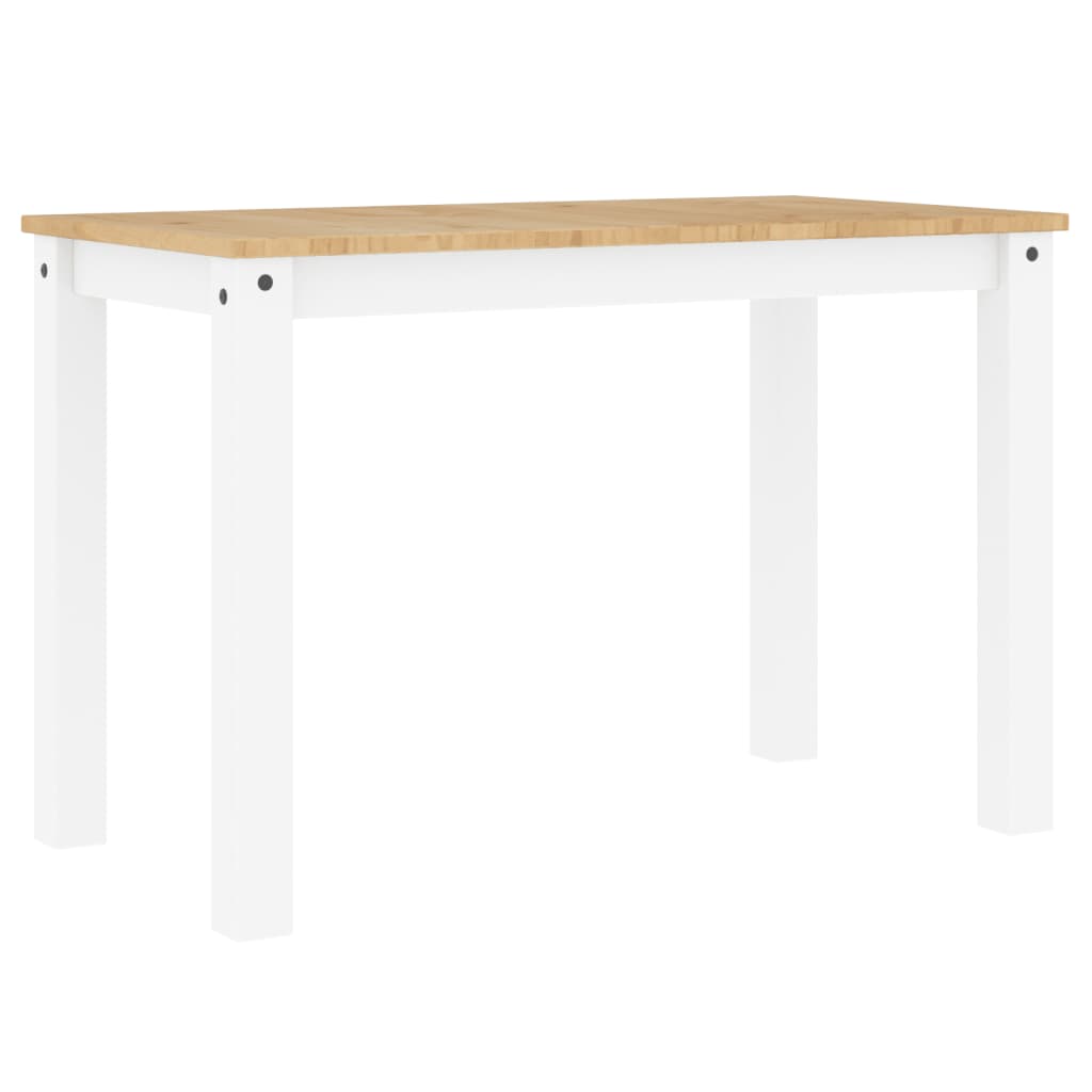 Table à manger Panama blanc 117x60x75 cm bois massif de pin