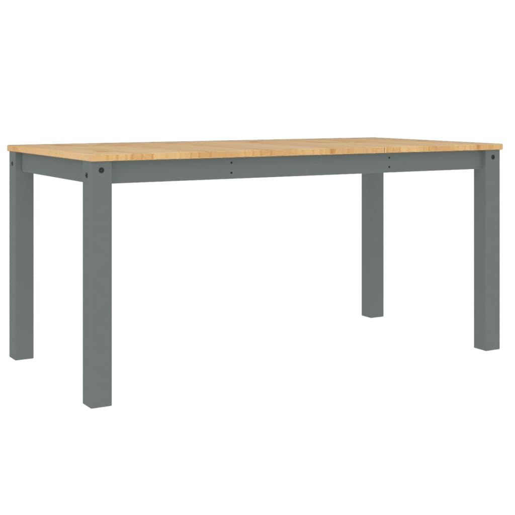 Table à manger Panama gris 160x80x75 cm bois massif de pin