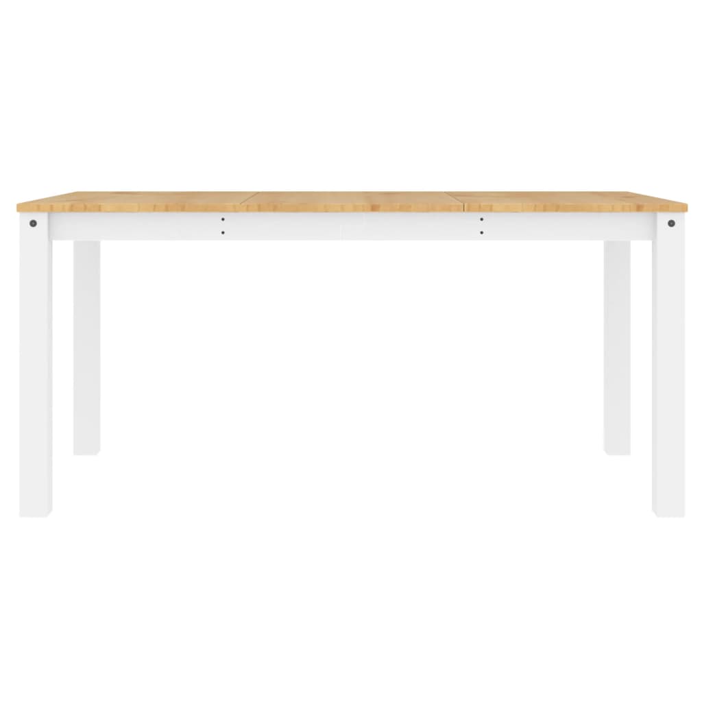 Table à manger Panama blanc 160x80x75 cm bois massif de pin