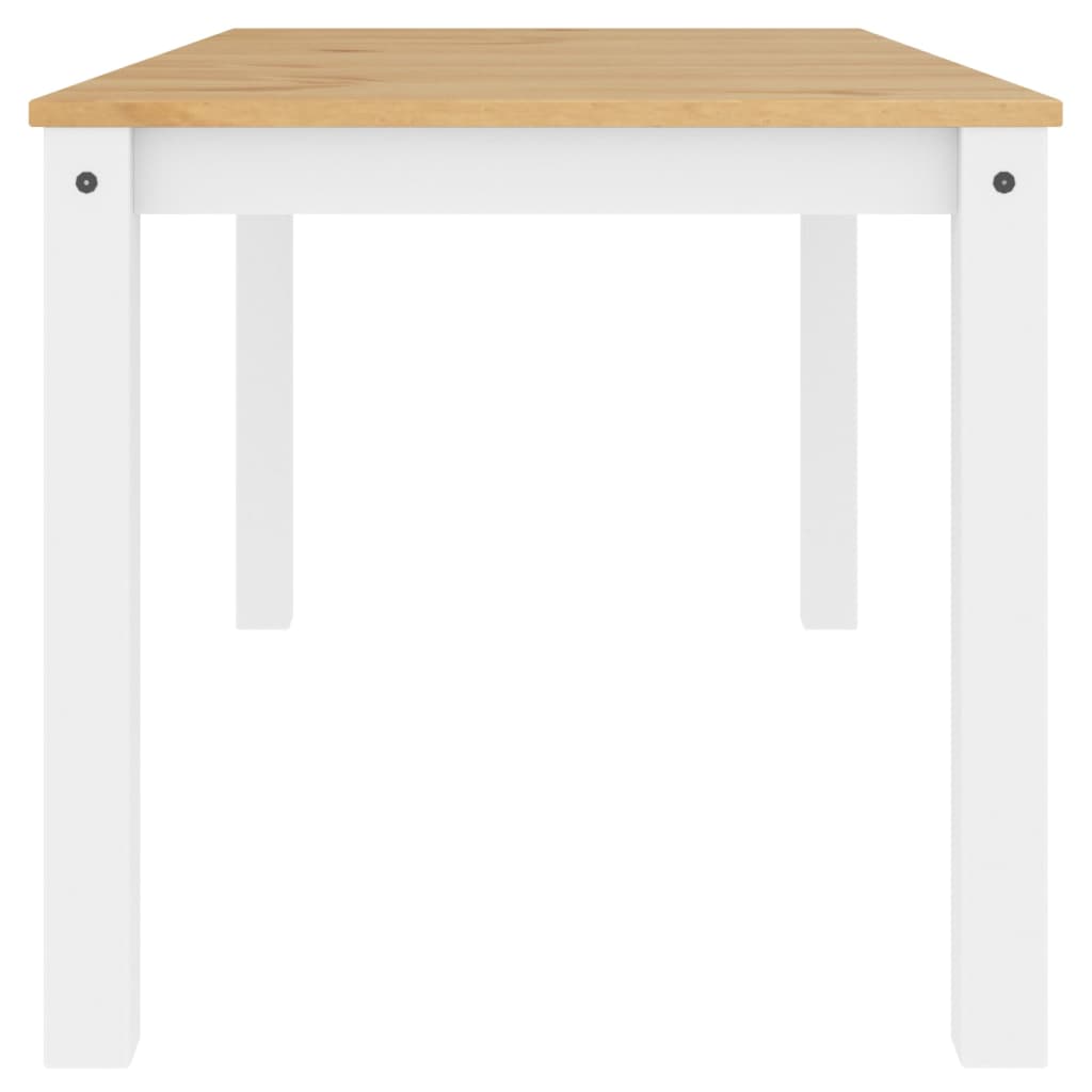 Table à manger Panama blanc 160x80x75 cm bois massif de pin