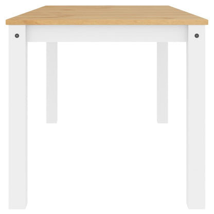 Table à manger Panama blanc 160x80x75 cm bois massif de pin