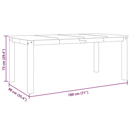 Table à manger Panama 180x90x75 cm bois massif de pin