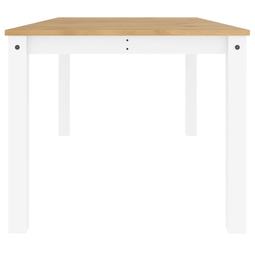 Table à manger Panama blanc 180x90x75 cm bois massif de pin