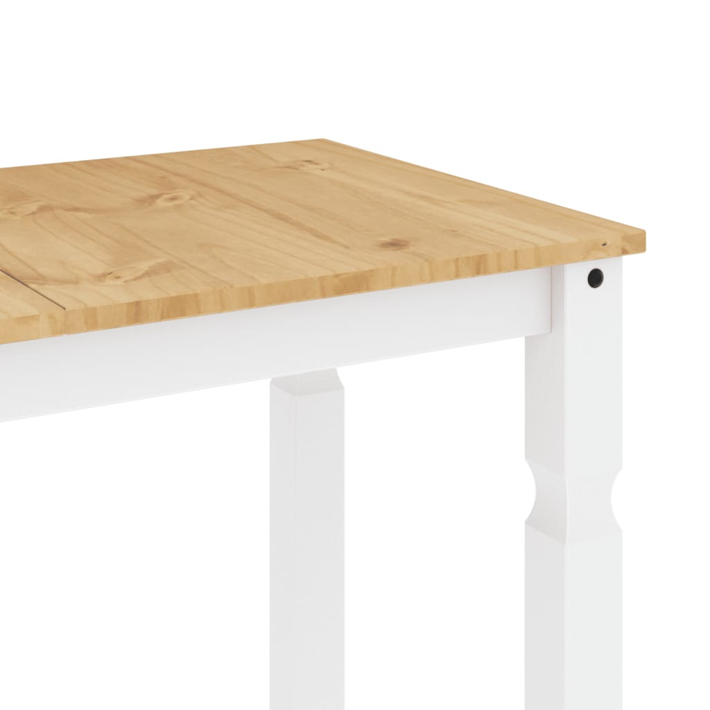 Table à manger Corona blanc 112x60x75 cm bois massif de pin