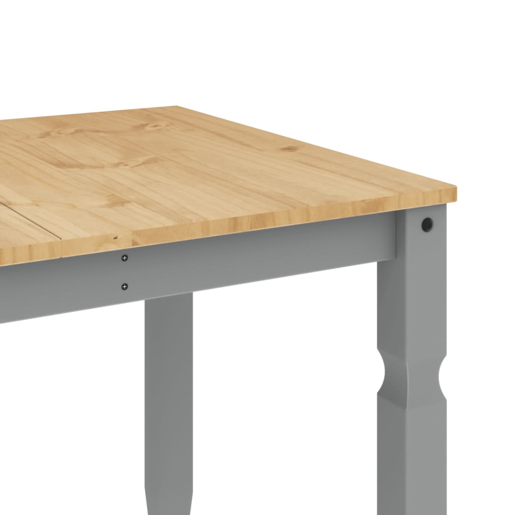 Table à manger Corona gris 160x80x75 cm bois massif de pin