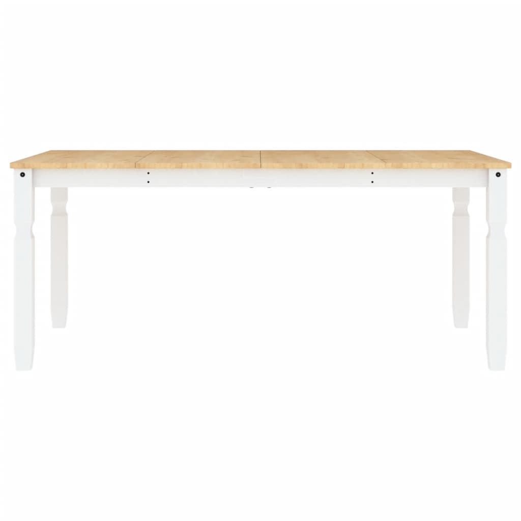 Table à manger Corona blanc 180x90x75 cm bois massif de pin