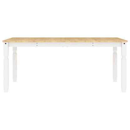 Table à manger Corona blanc 180x90x75 cm bois massif de pin