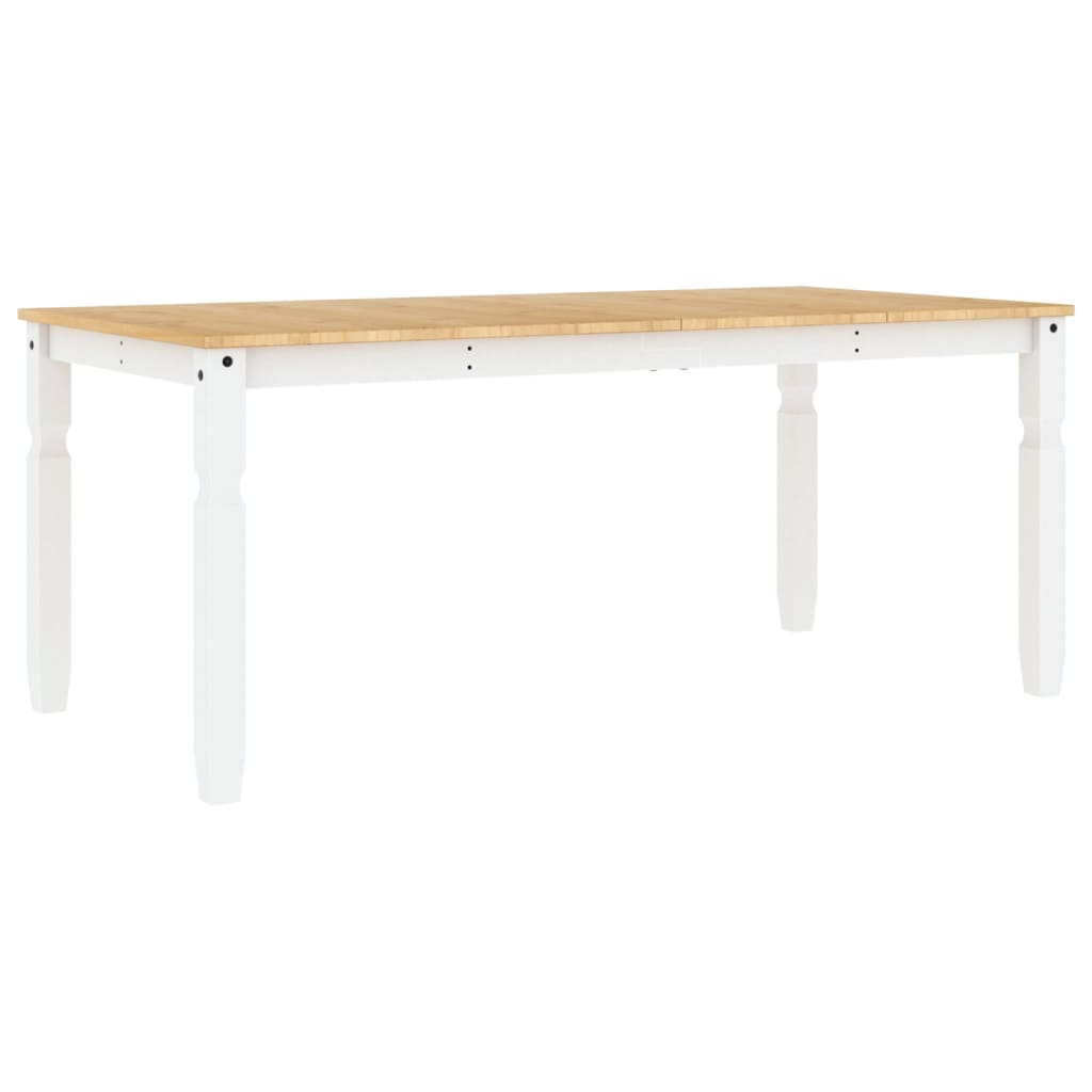 Table à manger Corona blanc 180x90x75 cm bois massif de pin