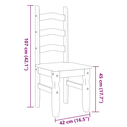 Chaises à manger lot de 2 Corona 42x47x107cm bois massif de pin