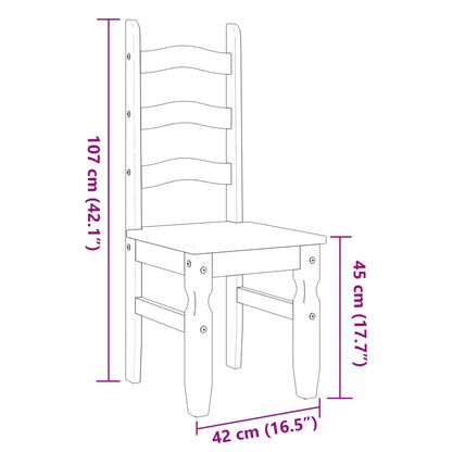 Chaises à manger lot de 2 Corona gris bois massif de pin