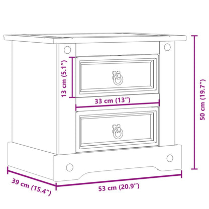 Table de chevet Corona 53x39x50 cm bois de pin massif