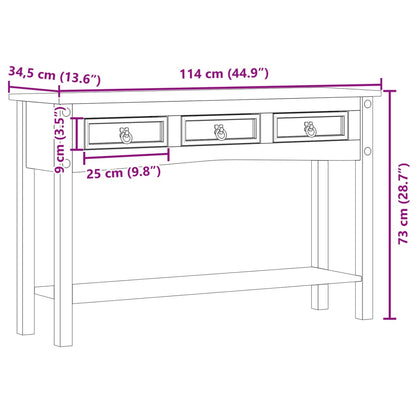 Table console Corona 114x34,5x73 cm bois de pin massif