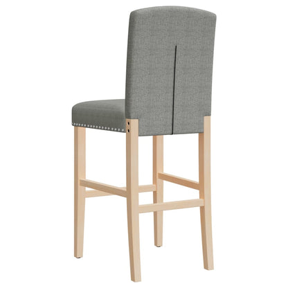 Chaises de bar lot de 2 bois massif d'hévéa et tissu