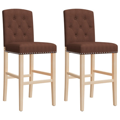 Chaises de bar lot de 2 bois massif d'hévéa et tissu