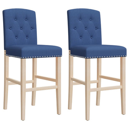 Chaises de bar lot de 2 bois massif d'hévéa et tissu