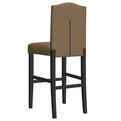 Chaises de bar lot de 2 bois massif d'hévéa et tissu