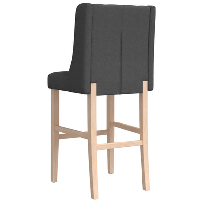 Chaises de bar lot de 2 bois massif d'hévéa et tissu