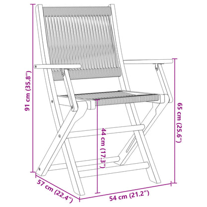 Chaises de jardin pliantes lot de 6 noir bois d'acacia massif