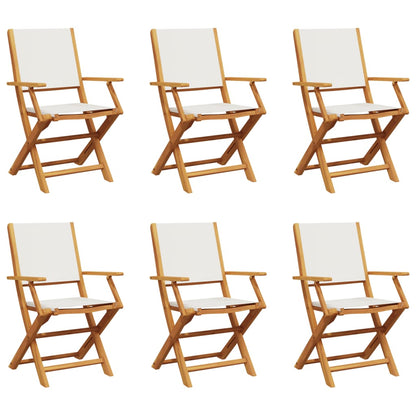 Chaises de jardin pliantes lot de 6 tissu et bois massif