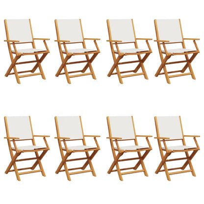 Chaises de jardin pliantes lot de 8 tissu et bois massif