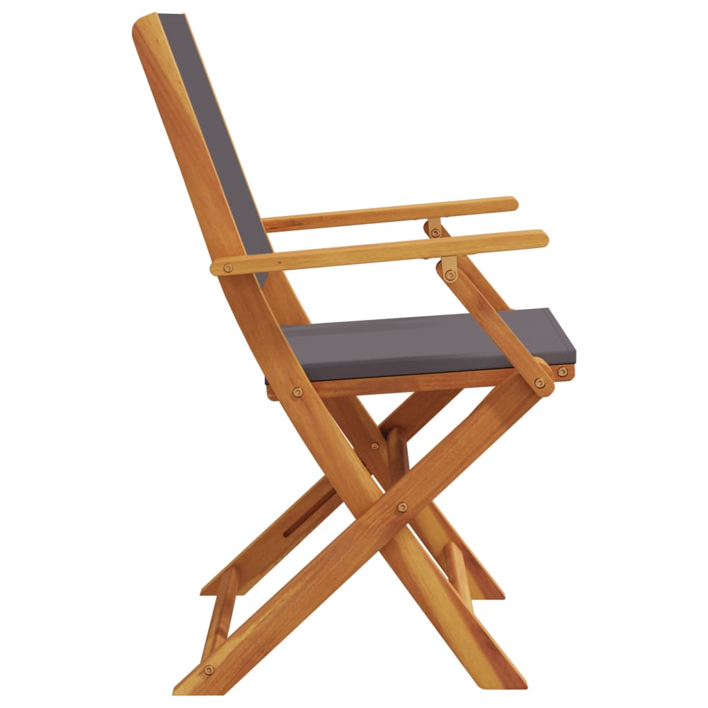 Chaises de jardin pliantes lot de 4 tissu et bois massif