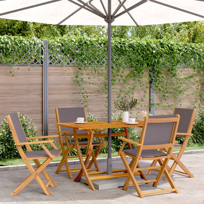 Chaises de jardin pliantes lot de 4 tissu et bois massif