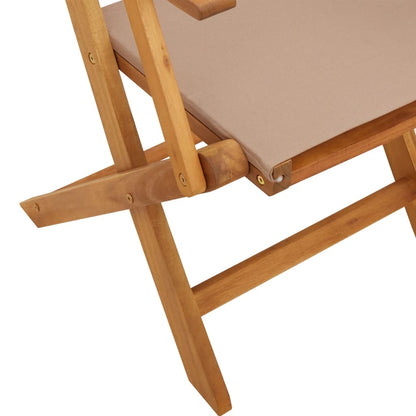 Chaises de jardin pliantes lot de 8 taupe tissu et bois massif