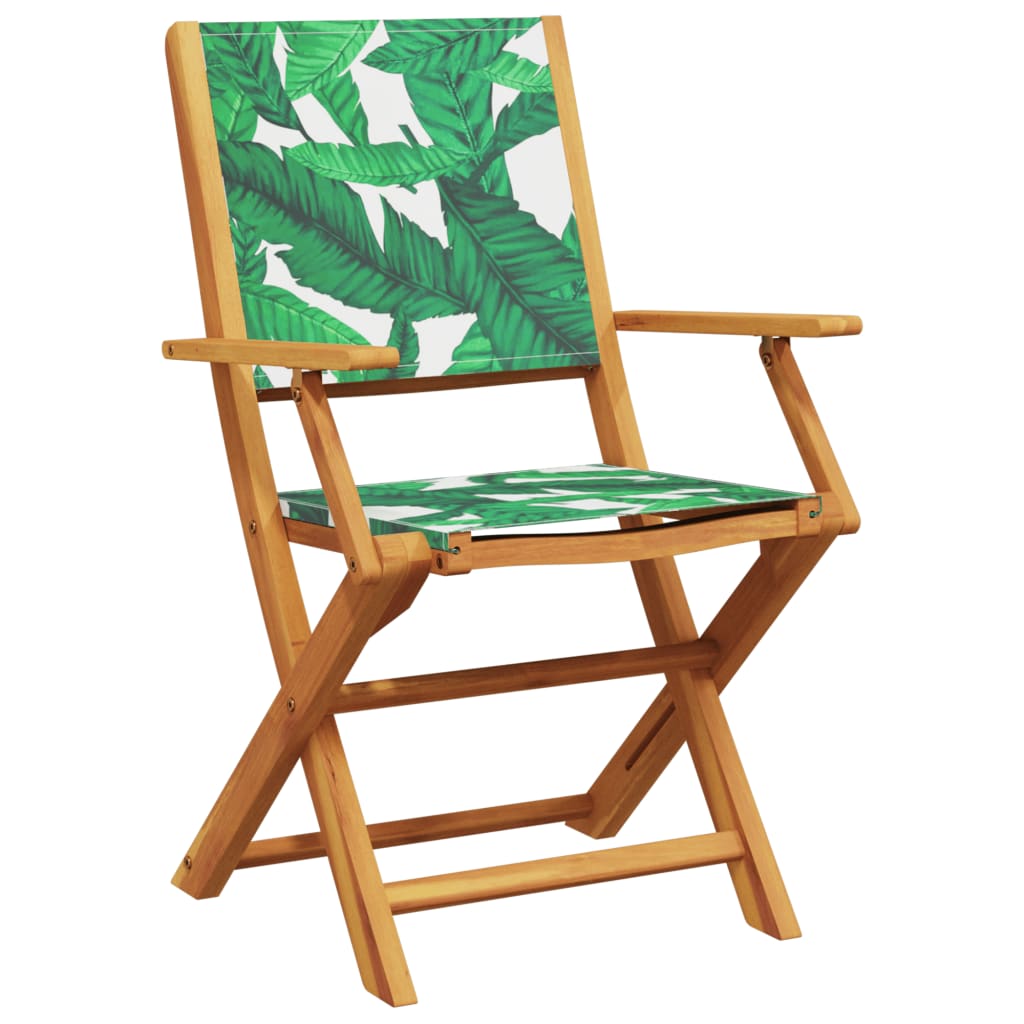 Chaises de jardin pliantes lot de 8 vert tissu et bois massif